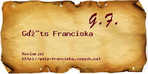 Gáts Franciska névjegykártya